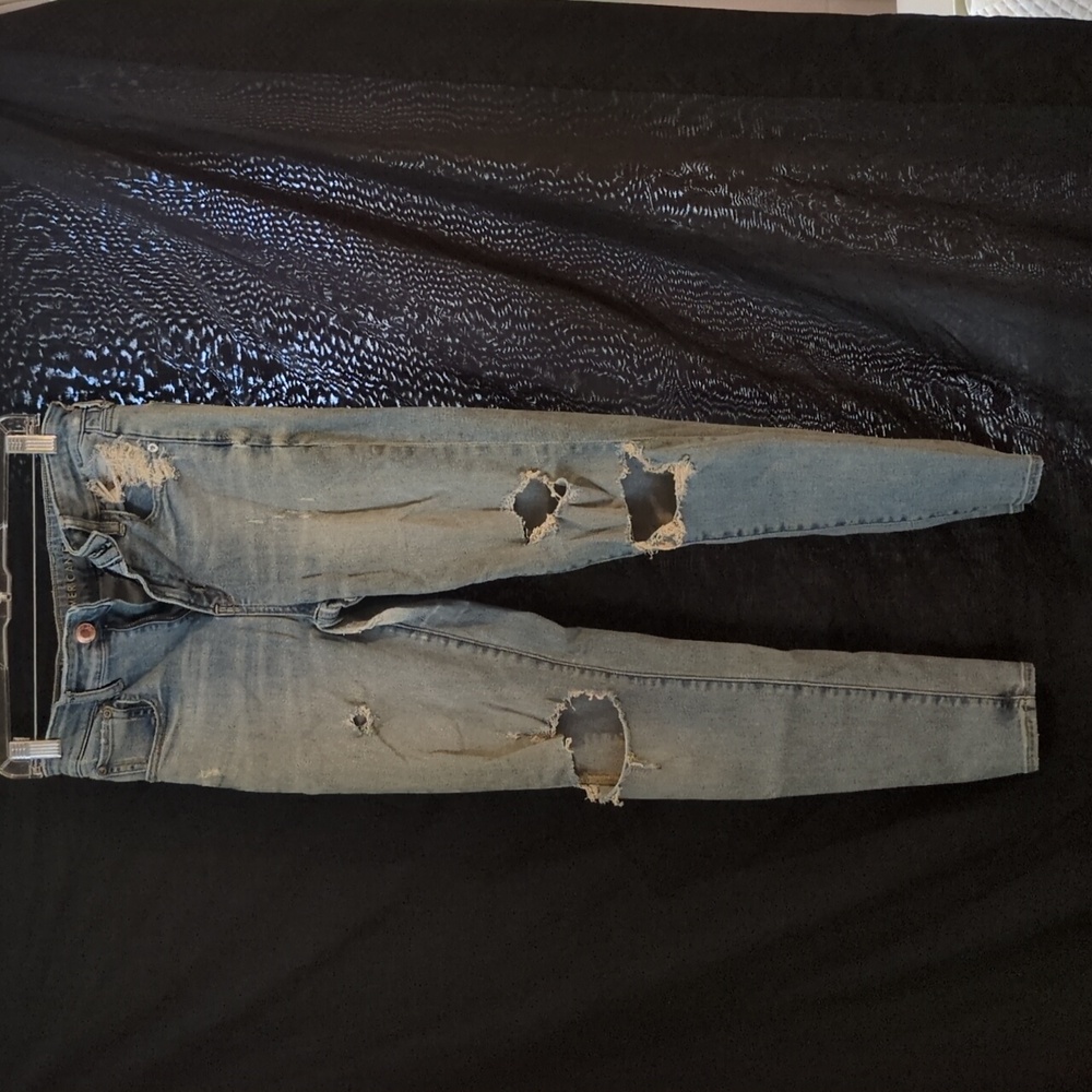 Distressed Light Blue Jeans